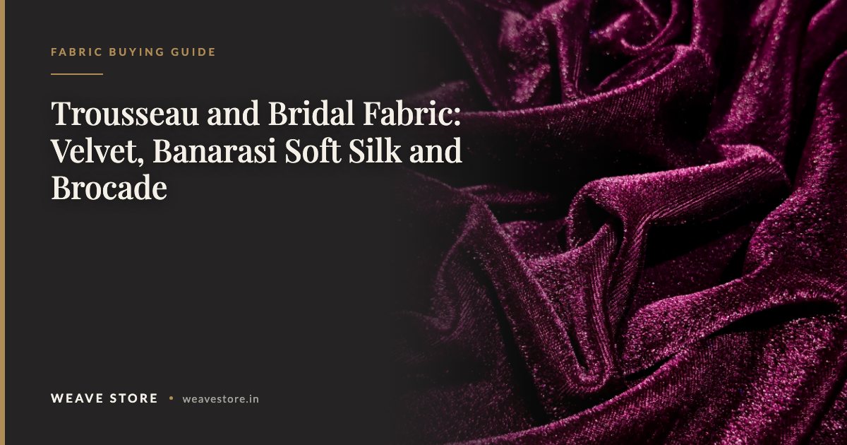 Wine solid velvet fabric, a trousseau staple for bridal blouses and lehengas