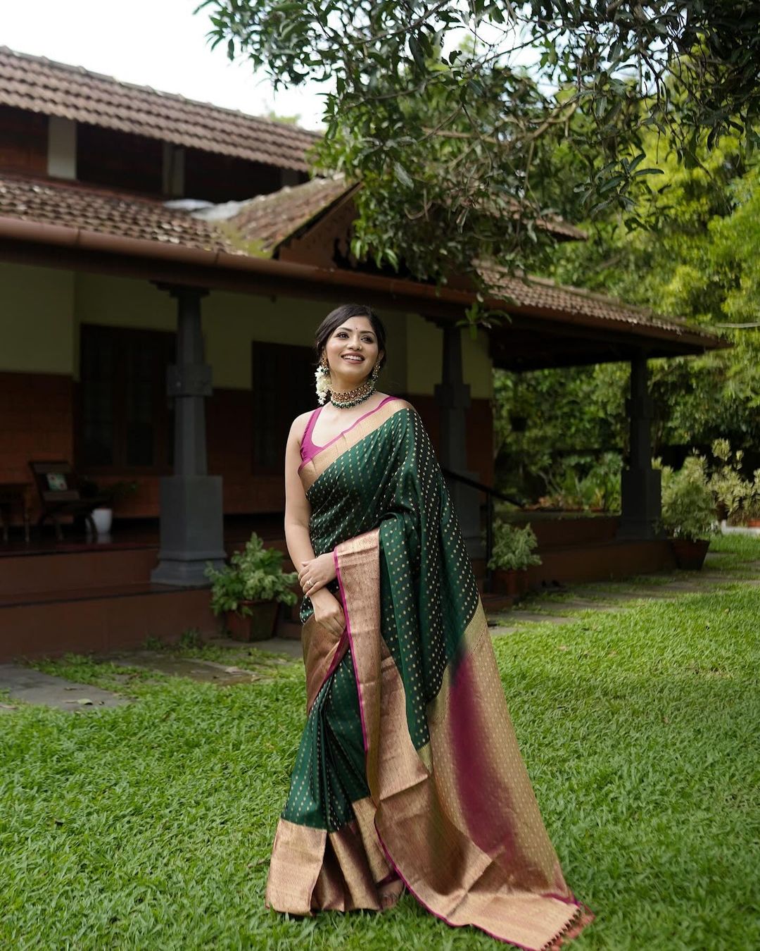Regal Radiance Banarasi Soft Silk Saree with Antique Zari