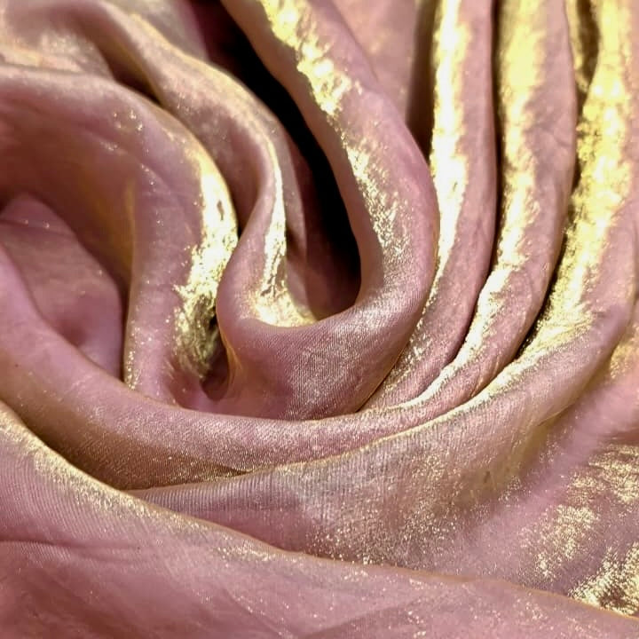 Gold Sheen Satin Head Wrap Fabric 5.5 Meter | Women Turban Fabric