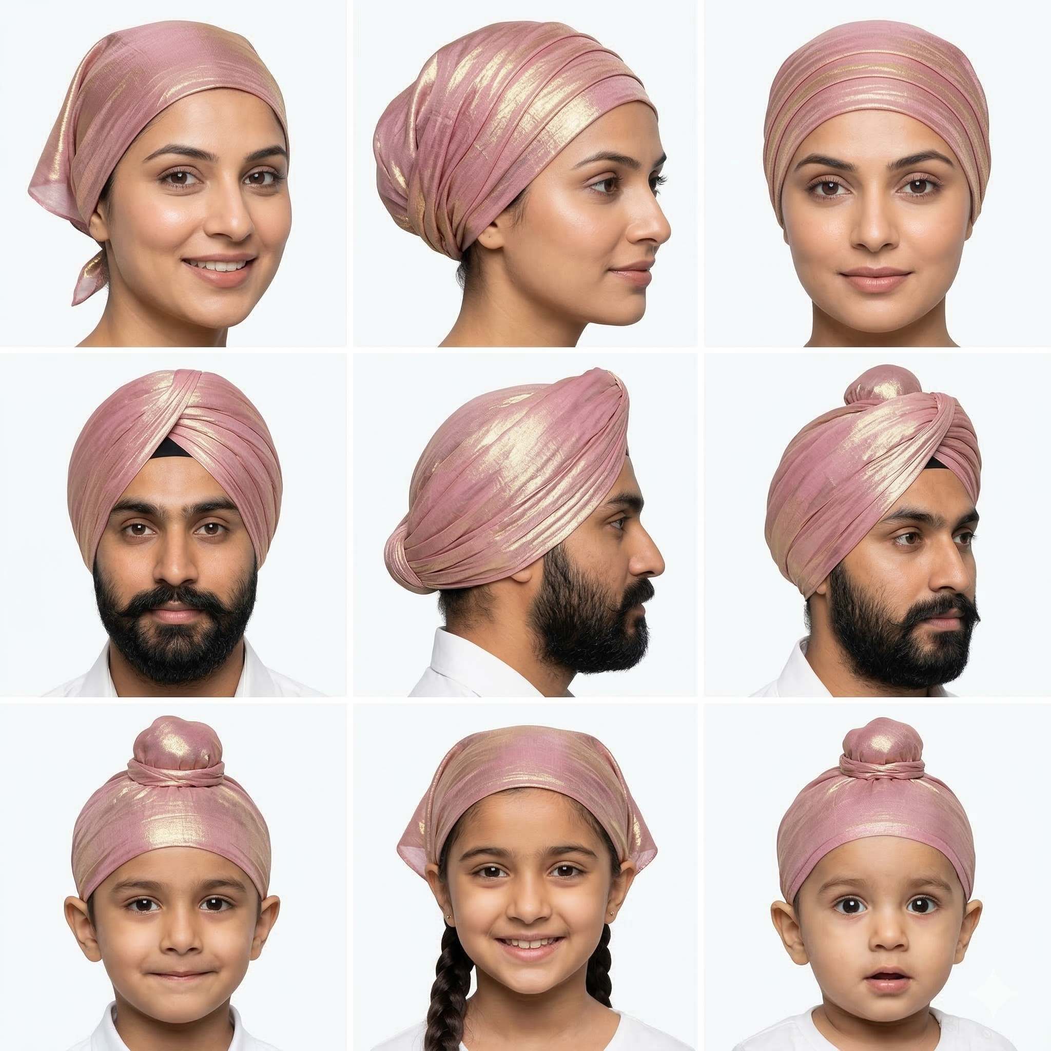 Gold Sheen Satin Turban Fabric 5.5 Meter | Premium Sikh Pagdi Cloth