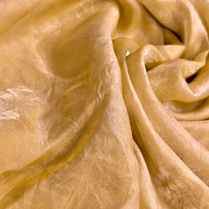 Lemon Yellow Fandi Fabric – Soft Lightweight Plain Fabric for Kurti, Gown & Designer Dresses