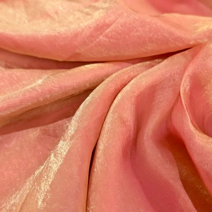 Rosy Peach Fandi Fabric – Soft Lightweight Plain Fabric for Kurti, Gown & Designer Dresses