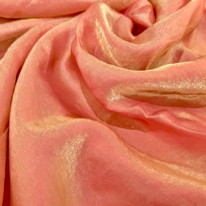 Rosy Peach Fandi Fabric – Soft Lightweight Plain Fabric for Kurti, Gown & Designer Dresses
