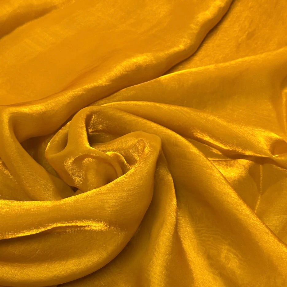 Haldi Yellow Fandi Fabric – Soft Lightweight Plain Fabric for Kurti, Gown & Designer Dresses
