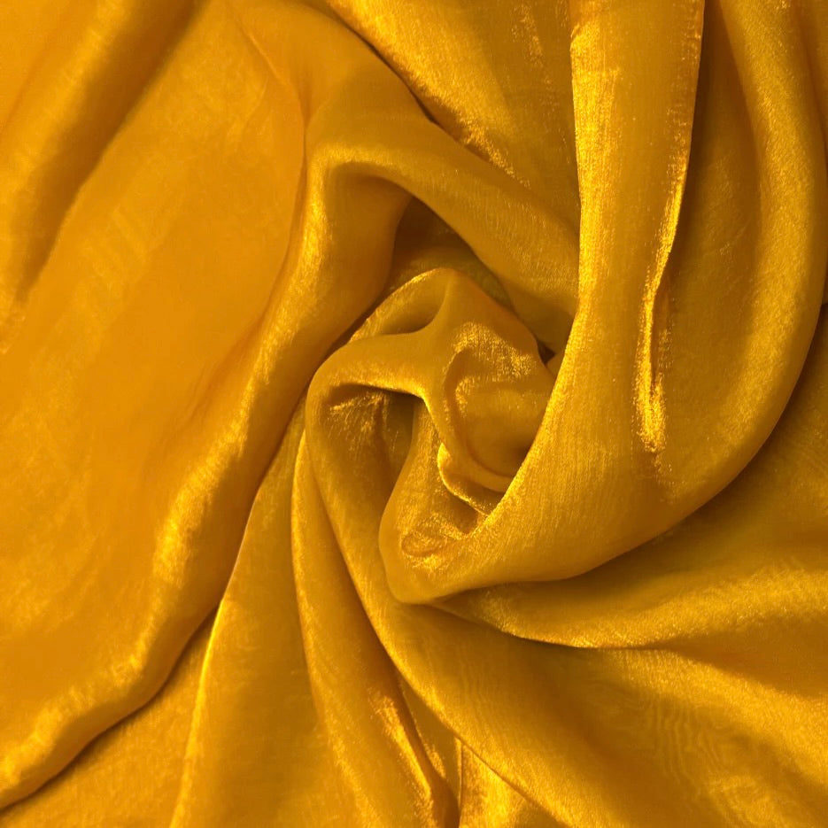 Haldi Yellow Fandi Fabric – Soft Lightweight Plain Fabric for Kurti, Gown & Designer Dresses