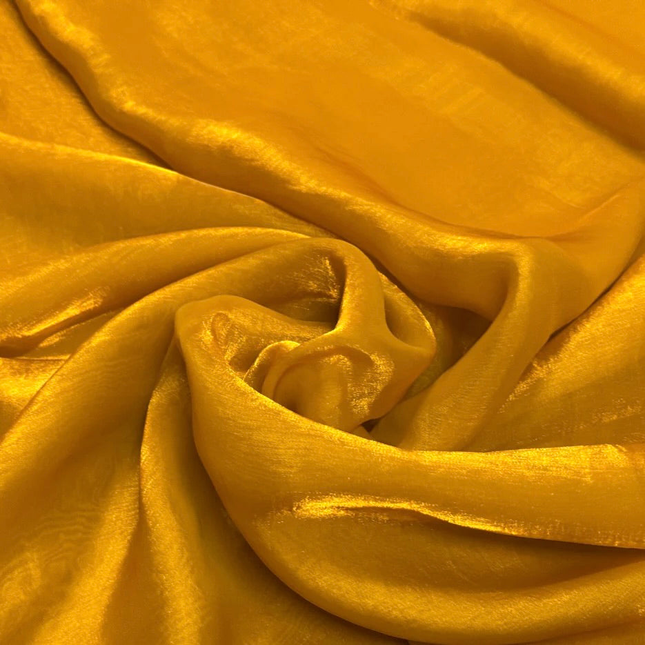 Haldi Yellow Fandi Fabric – Soft Lightweight Plain Fabric for Kurti, Gown & Designer Dresses