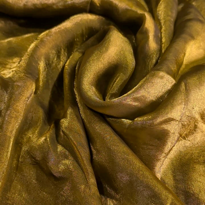 Antique Olive Gold Fandi Fabric – Soft Lightweight Plain Fabric for Kurti, Gown & Designer Dresses