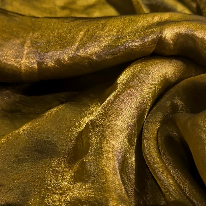Antique Olive Gold Fandi Fabric – Soft Lightweight Plain Fabric for Kurti, Gown & Designer Dresses
