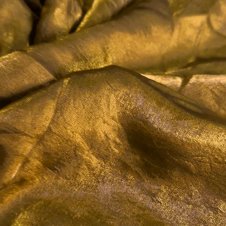 Antique Olive Gold Fandi Fabric – Soft Lightweight Plain Fabric for Kurti, Gown & Designer Dresses