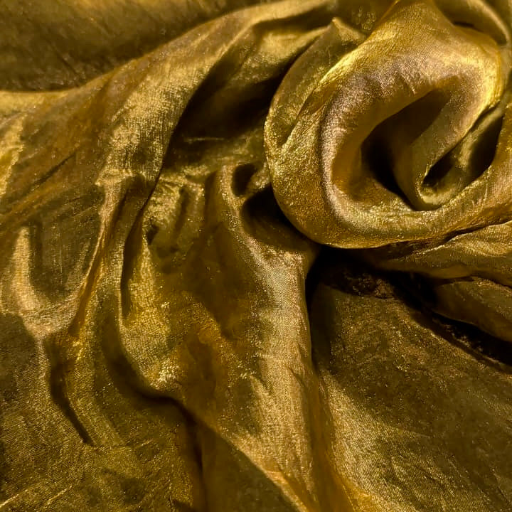 Bronze Gold Fandi Fabric – Soft Lightweight Plain Fabric for Kurti, Gown & Designer Dresses