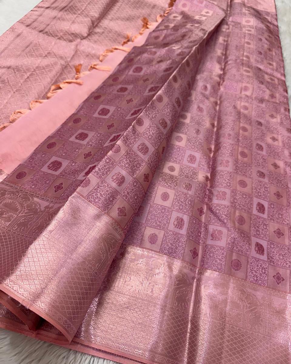 Banarasi soft silk saree colour 3 with gold zari weaving by DCPL