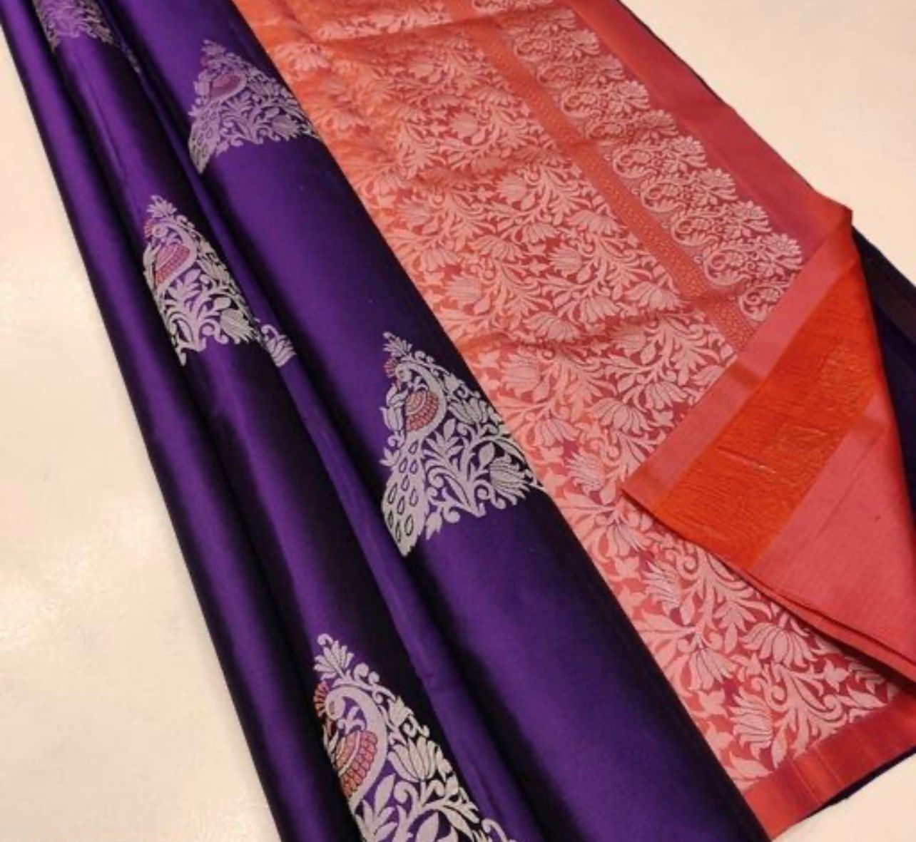 Banarasi Silk Butta Saree – Burgundy Elegance with Gold & Silver Zari