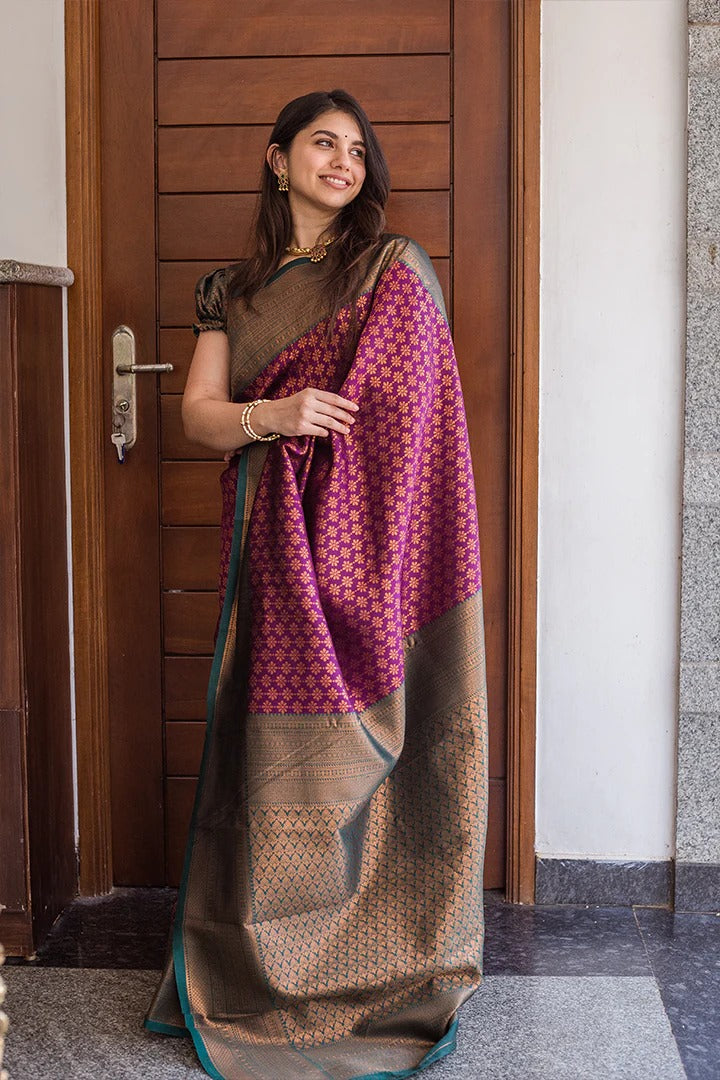 Royal Radiance Banarasi Soft Silk Saree Gold Zari