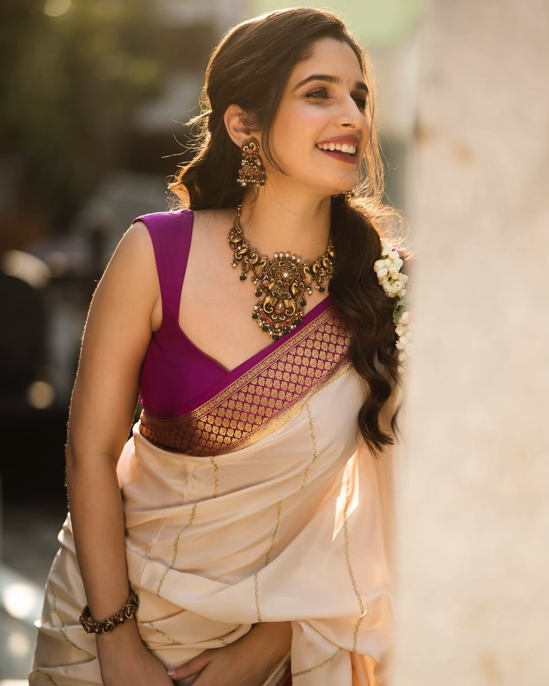 Ethereal Glow Banarasi Soft Silk Saree with Gold Zari