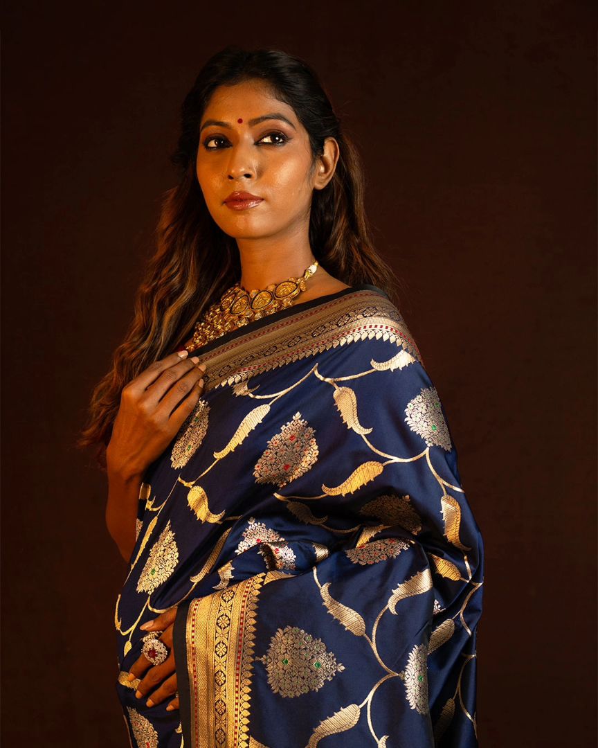 Majestic Legacy Banarasi Soft Silk Saree Gold Zari