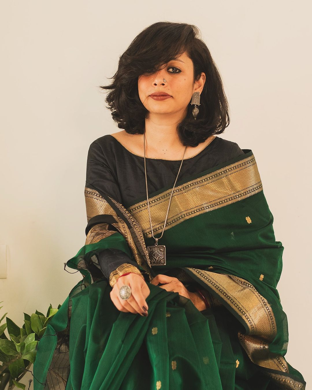 Celestial Sky Banarasi Silk Saree with Copper Zari – Colour 1