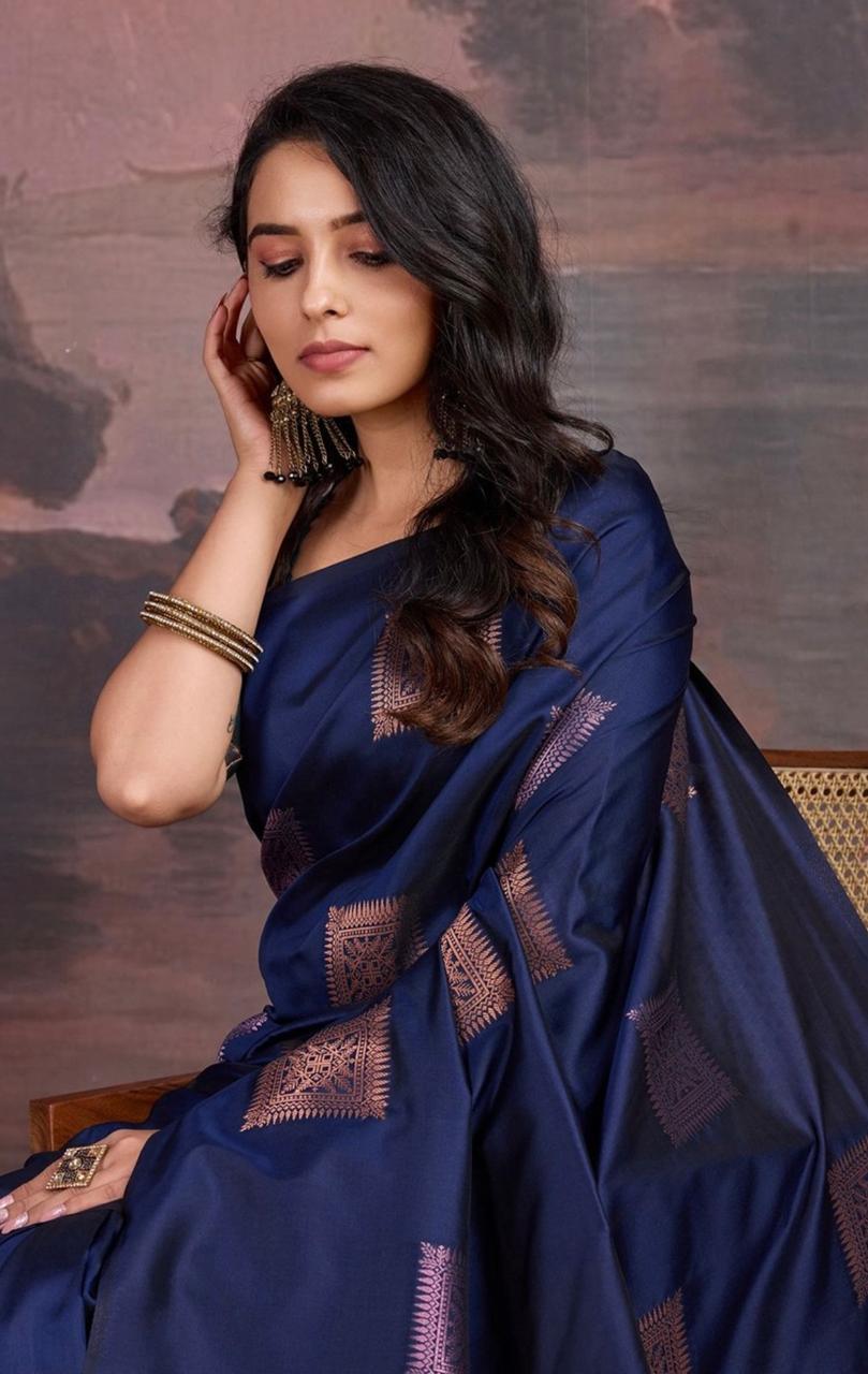 Banarasi Soft Silk Saree with Copper & Pink Zari – Elegant Minimalistic Saree for Weddings and Festivals