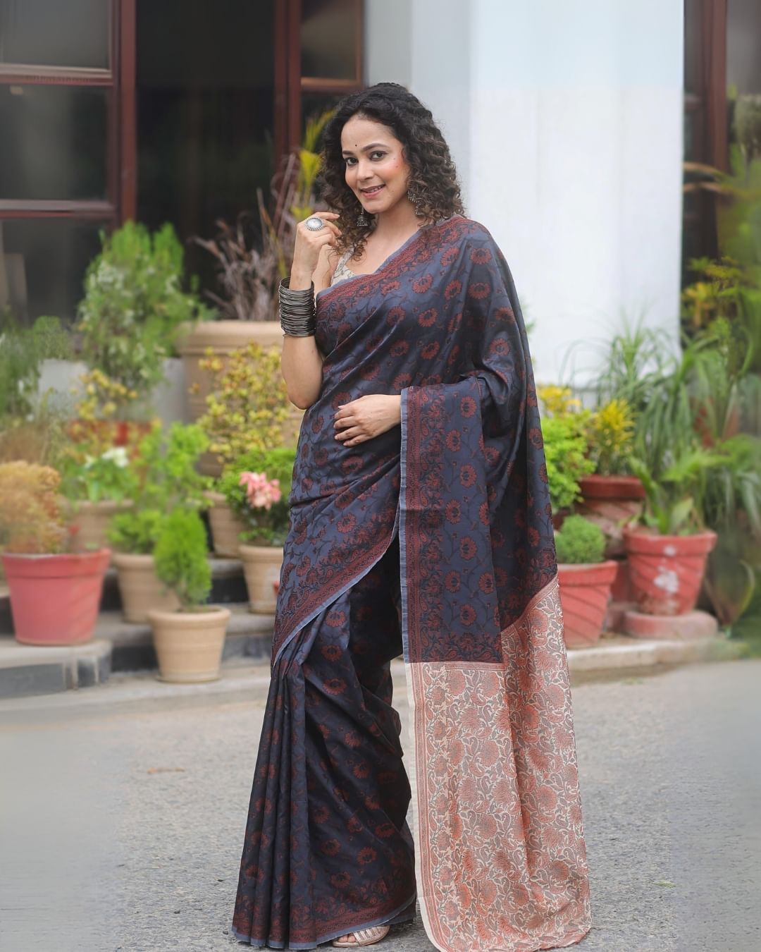 Copper Charm Banarasi Soft Silk Saree with Copper Zari Weaving – Colour 1