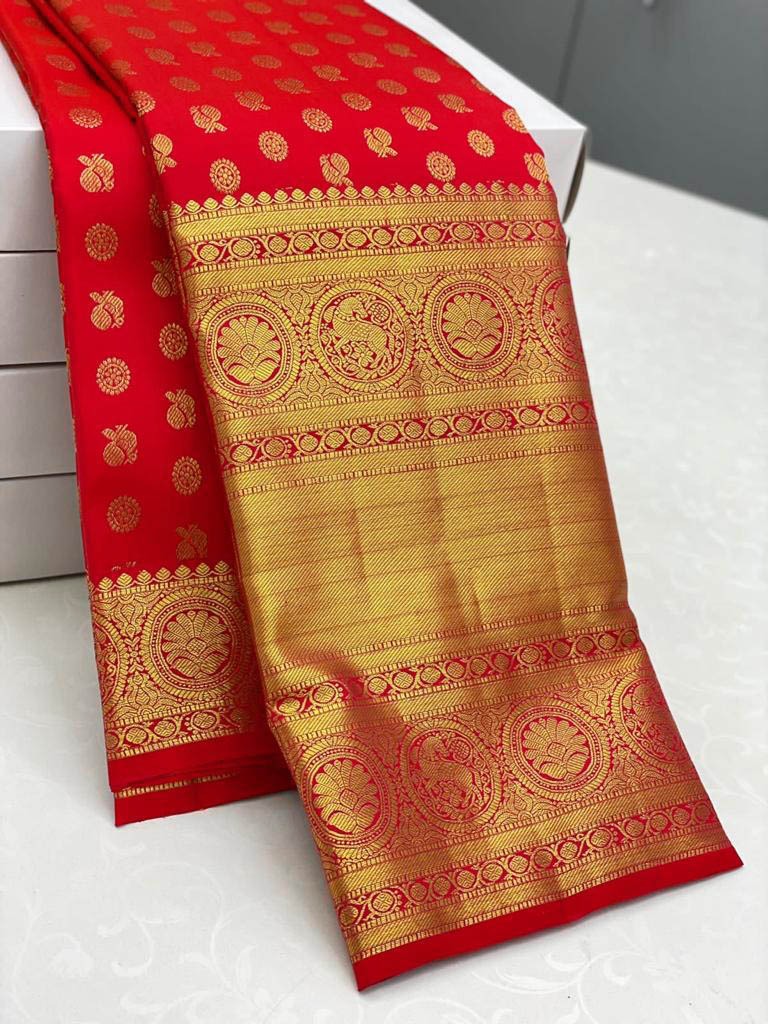DCPL Banarasi Soft Silk Saree Colour 1 with Gold Zari Weaving