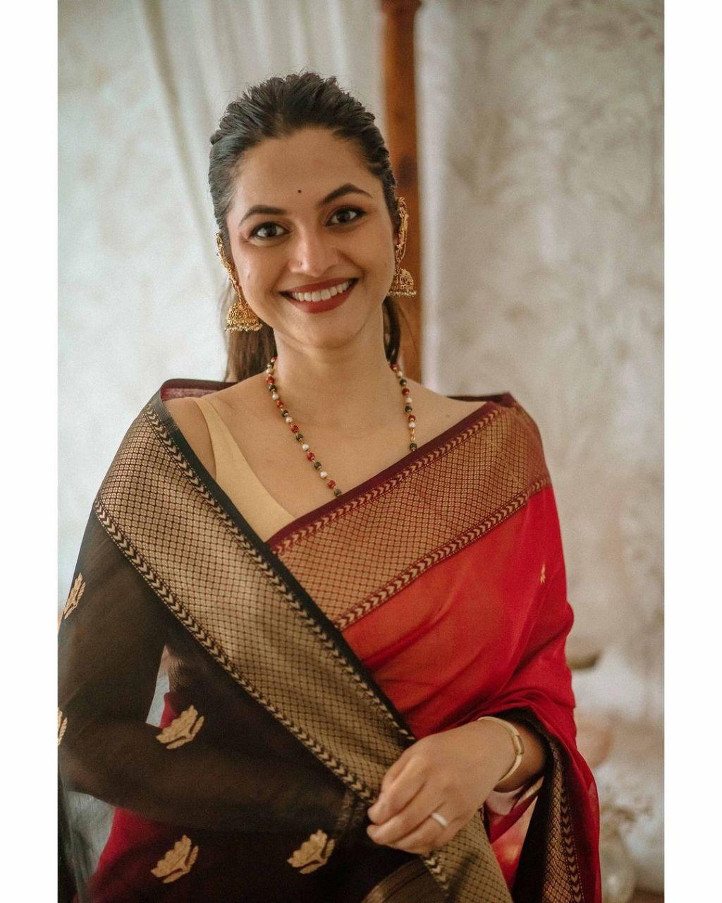 Royal Enchant Banarasi Soft Silk Saree with Gold Zari