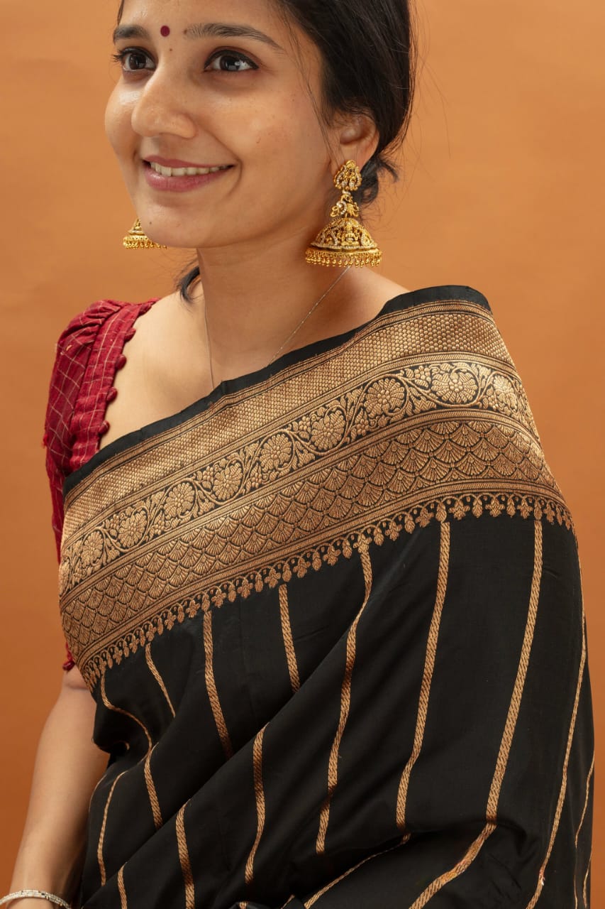 Banarasi Soft Silk Saree with Copper Zari – Colour 1