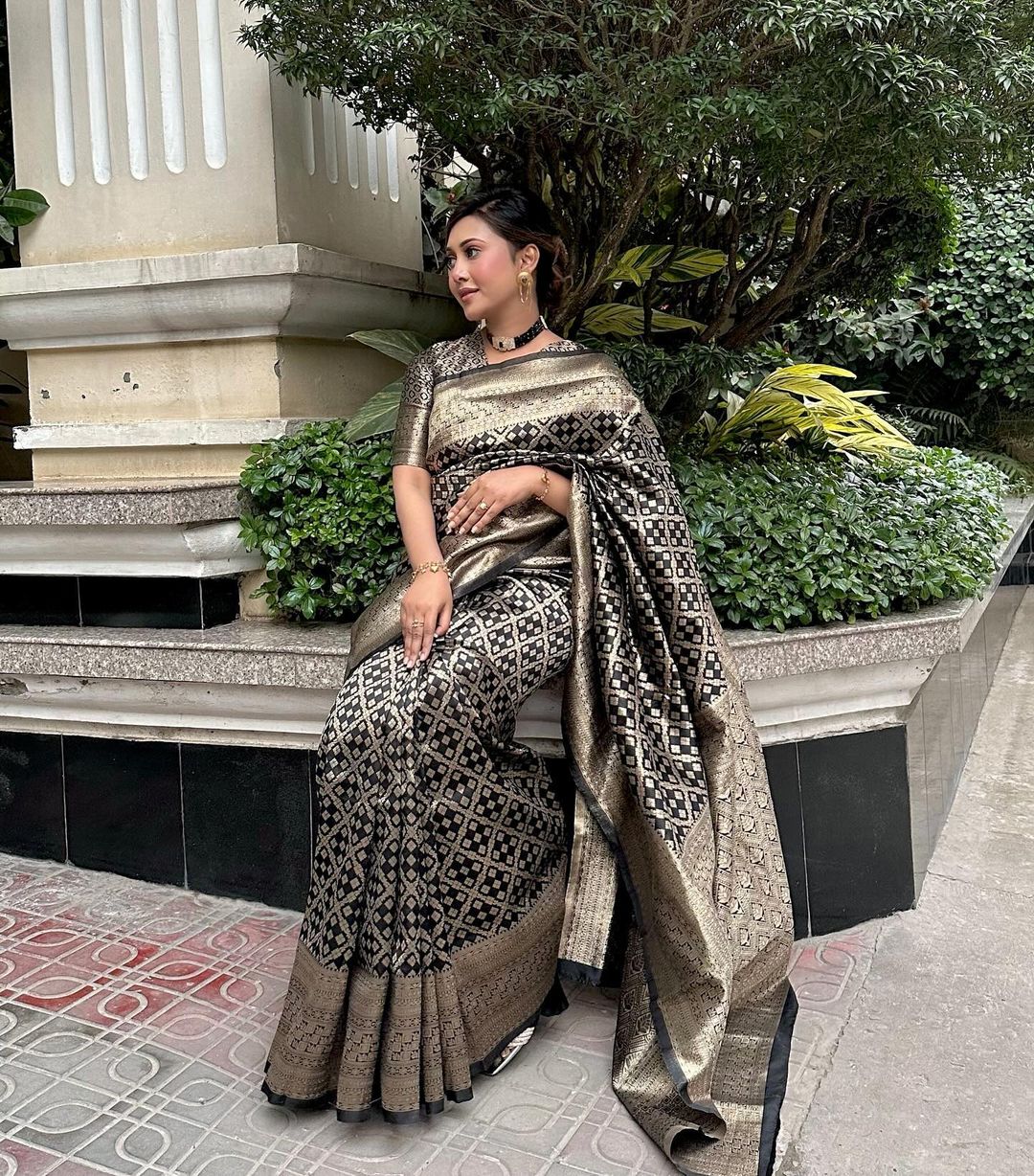 Royal Opulence Banarasi Soft Silk Saree with Gold Zari Work