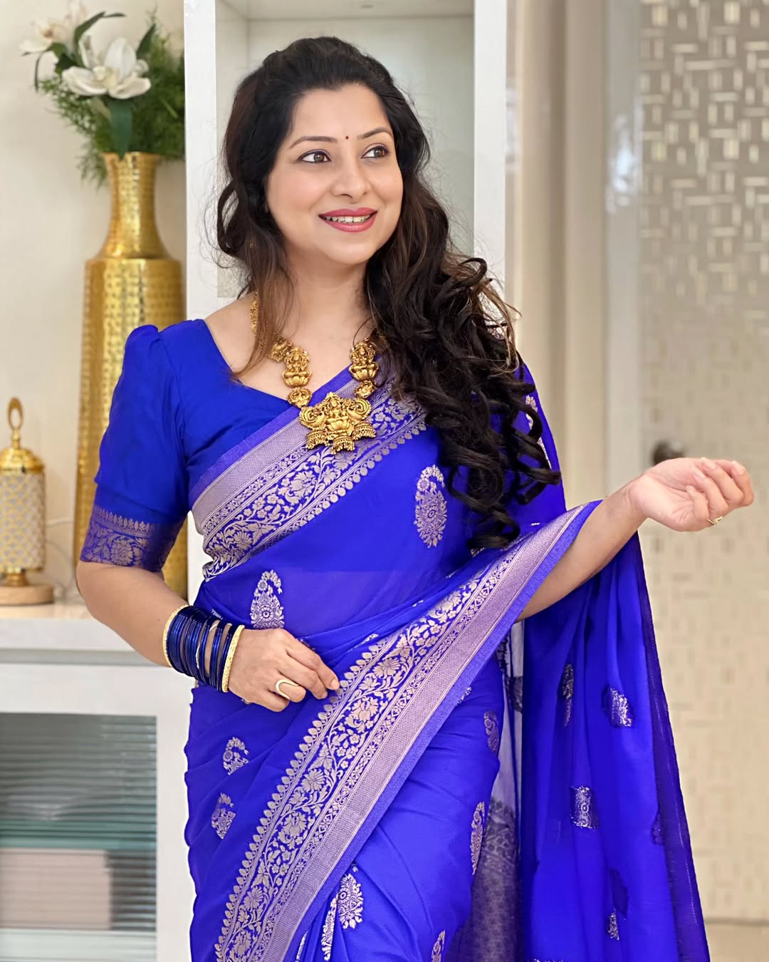 Banarasi Soft Silk Saree with Gold Zari – Colour 4