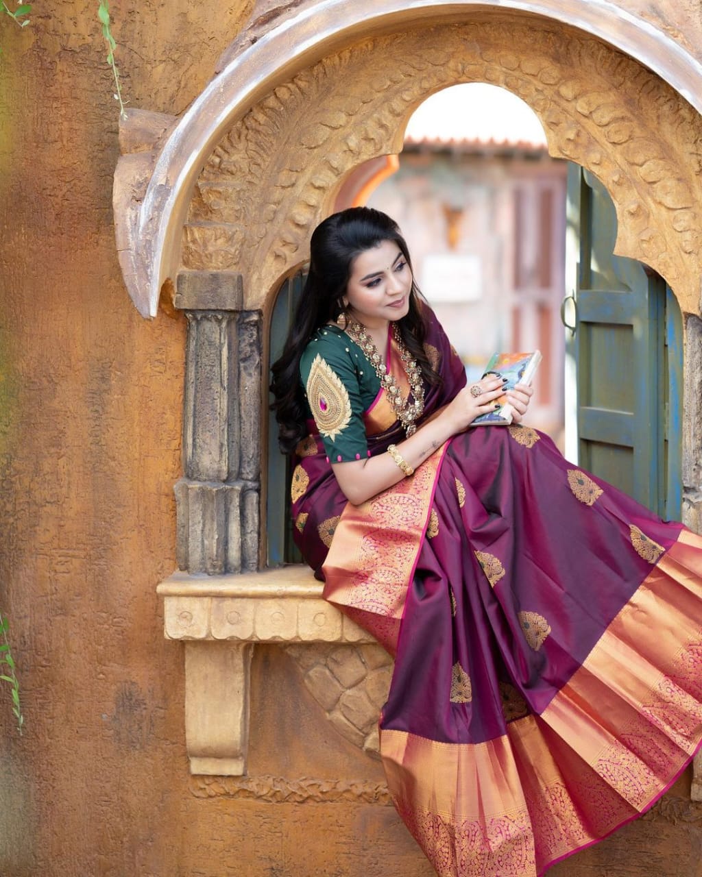 DCPL Banarasi Soft Silk Saree Colour 1 with Traditional Zari and Jacquard Weaving