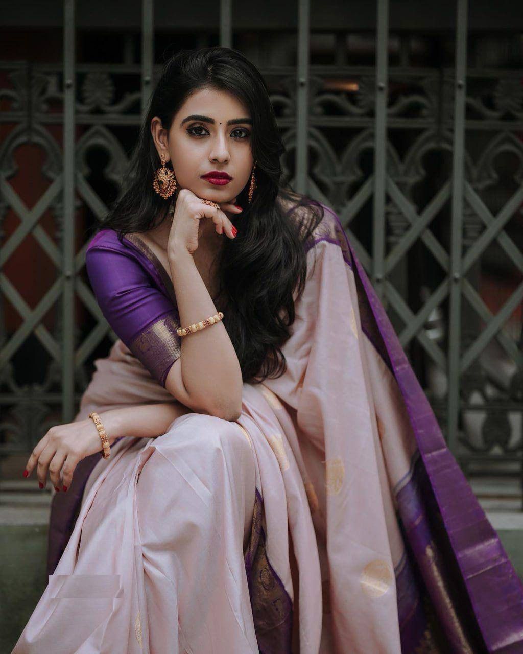 Regal Radiance Banarasi Soft Silk Saree with Gold Zari Weaving – Colour 1