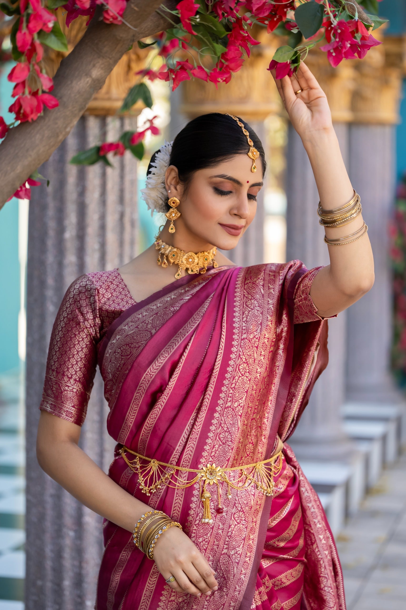 Banarasi Soft Silk Saree – Shade 1, 554GM