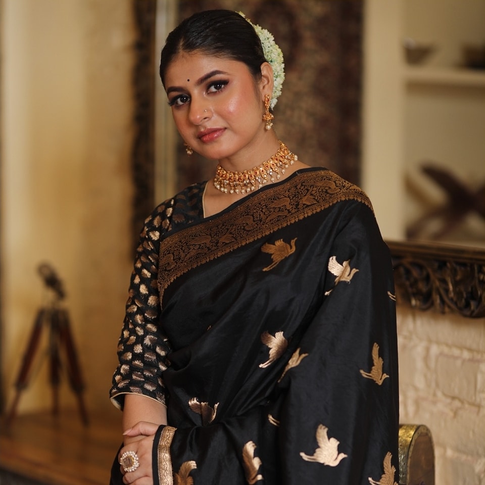 Serene Charm Banarasi Soft Silk Saree with Gold Zari