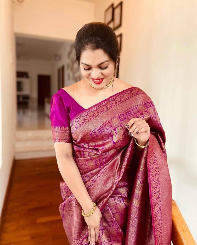 Banarasi Soft Silk Saree – Shade 1, 570GM with Copper Zari Weaving
