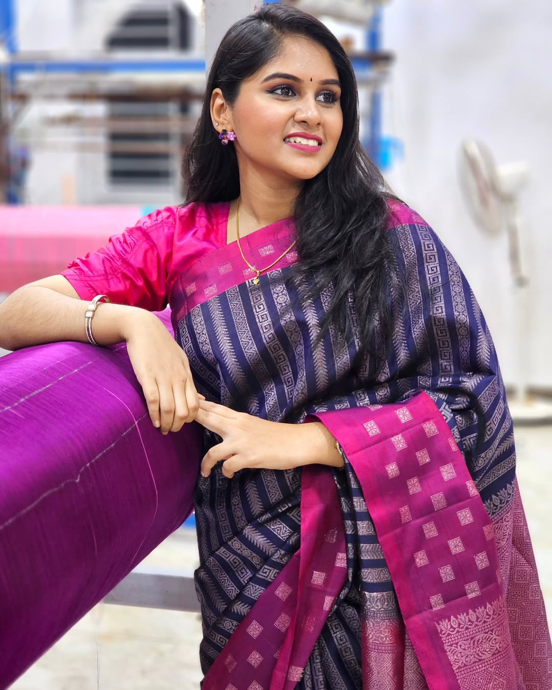 Serene Charm Banarasi Soft Silk Saree with Silver Zari Weaving