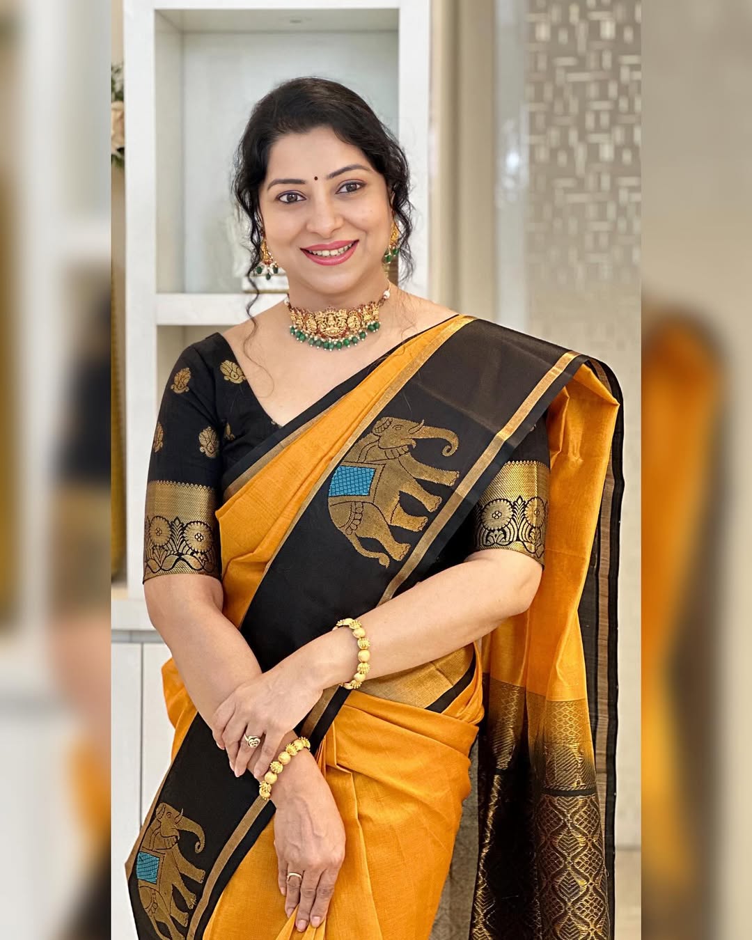 Radiant Simplicity Banarasi Soft Silk Saree Copper Zari