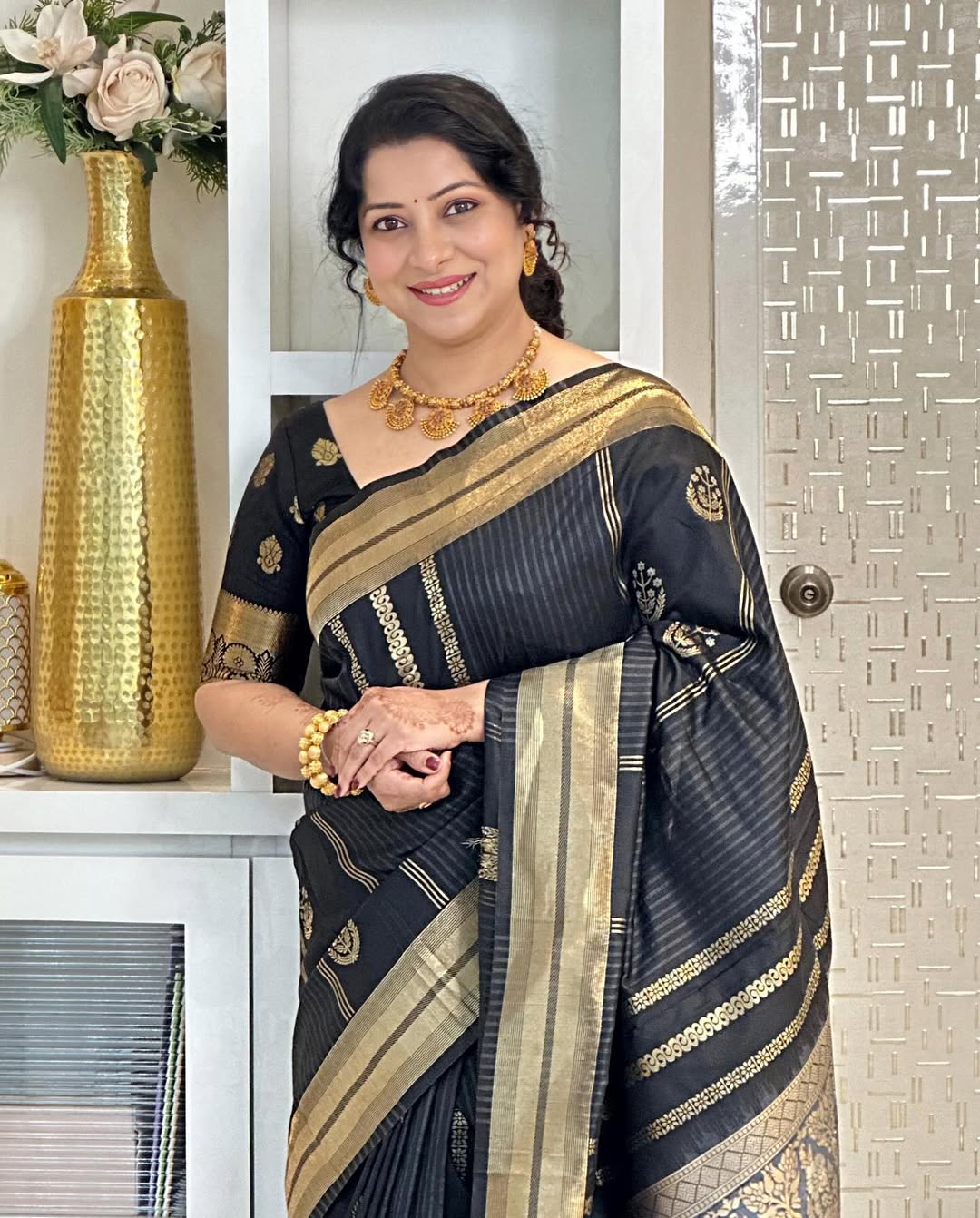 Regal Essence Banarasi Soft Silk Saree with Gold Zari