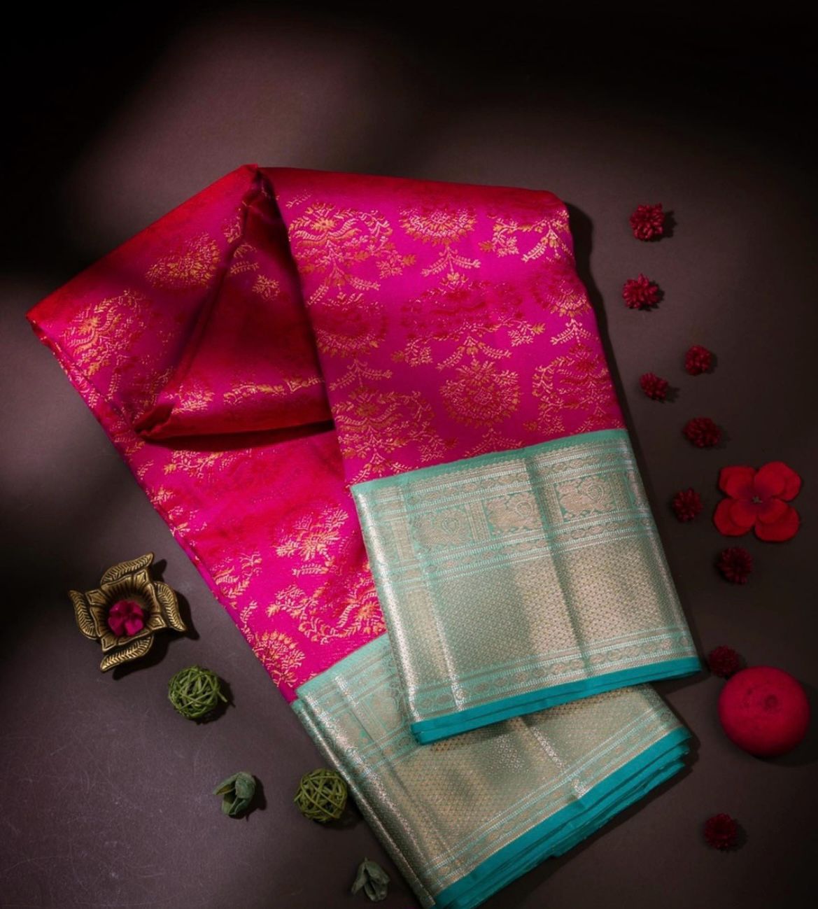 Traditional Banarasi soft silk saree with rich patterns