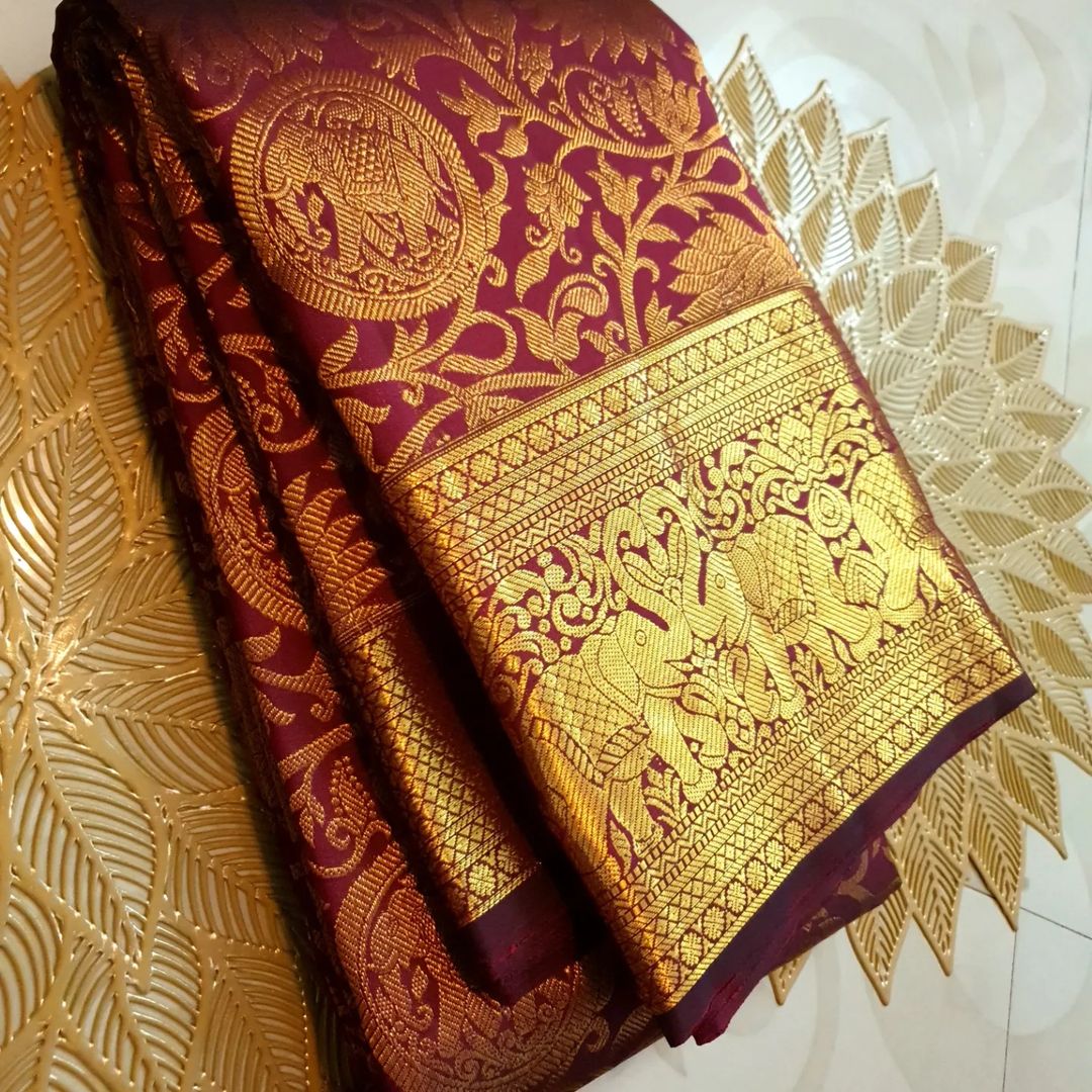 Royal Essence Banarasi Soft Silk Saree Gold Zari