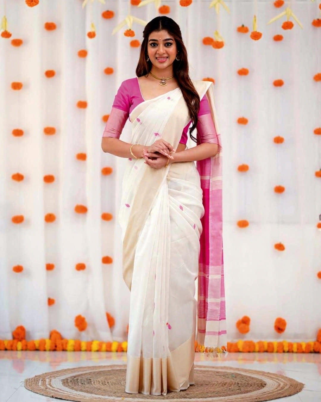 Silver Grace Banarasi Soft Silk Saree with Silver Zari