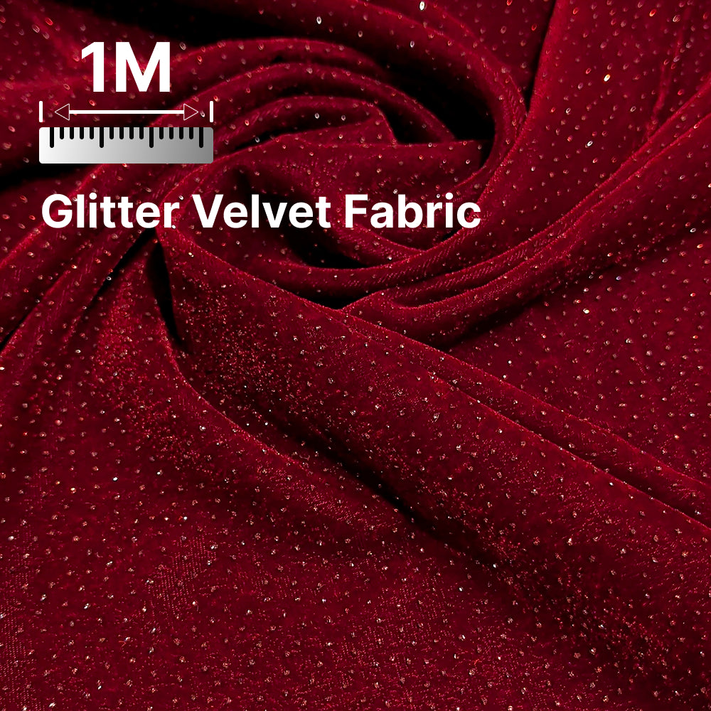Premium Sparkle Velvet Fabric for Blouse, Lehenga, Gown & Party Wear | 44 Inch Width | 200–220 GSM | Multiple Colors Available