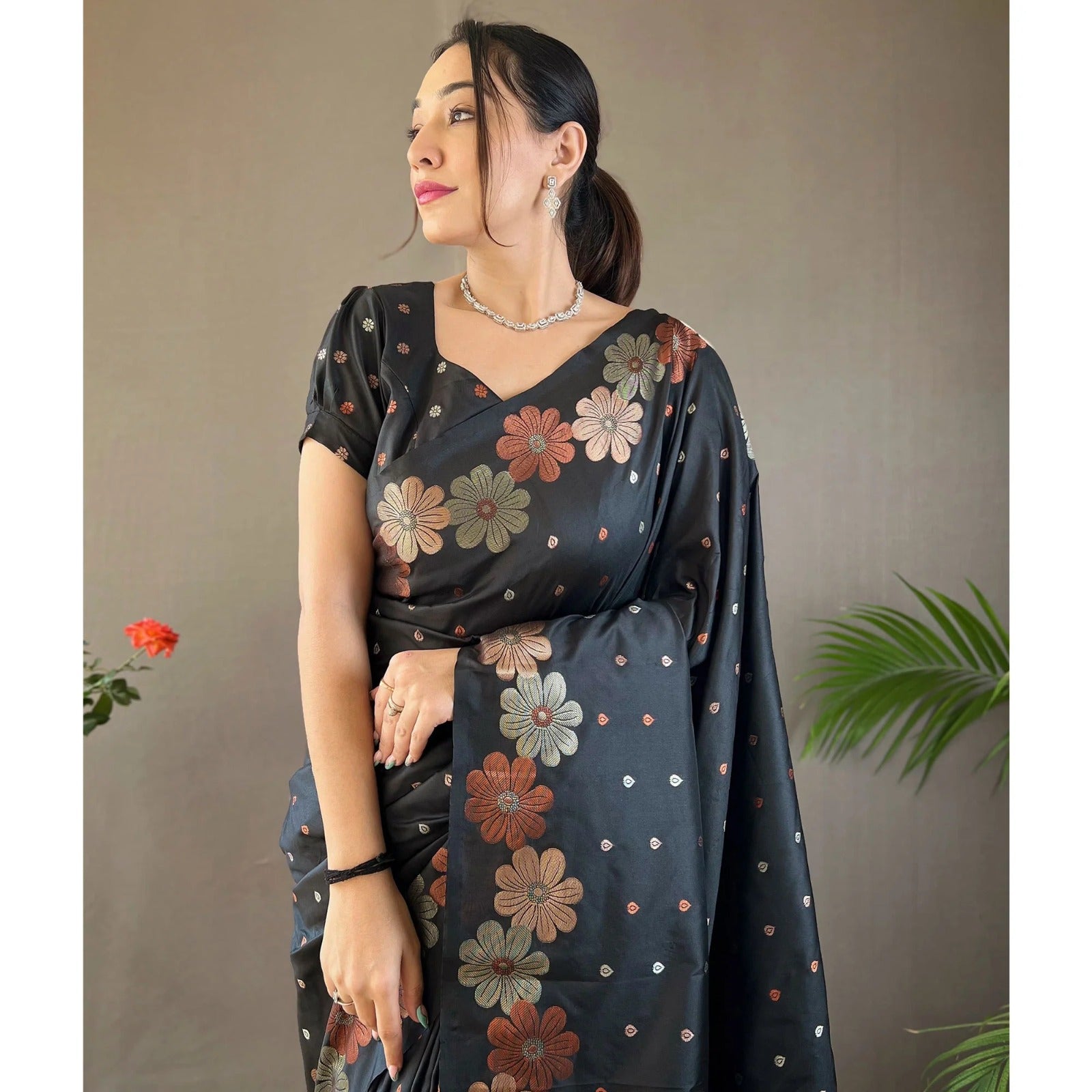 Heritage Banarasi Silk Saree with Gold Zari Weaving