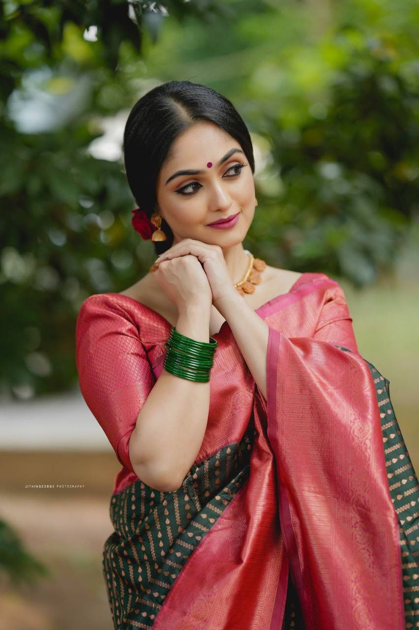 Banarasi Silk Saree with Copper Zari