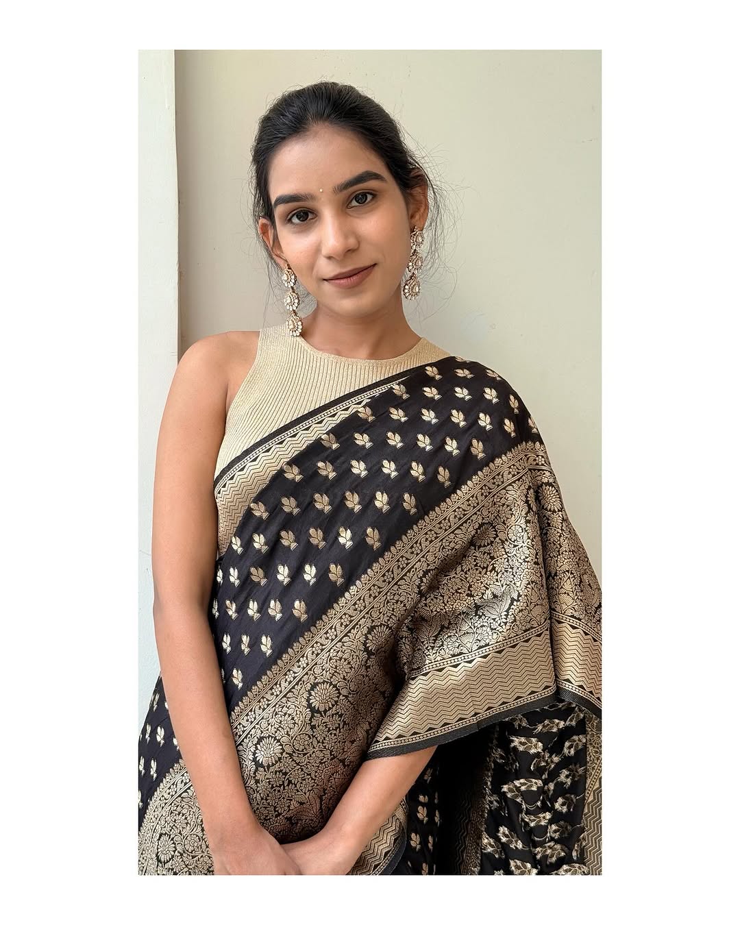 Celestial Charm Banarasi Soft Silk Saree with Gold Zari