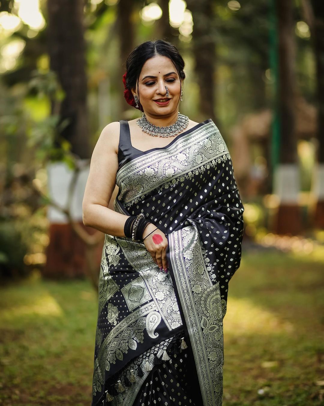 Banarasi Soft Silk Saree with Silver Zari Work