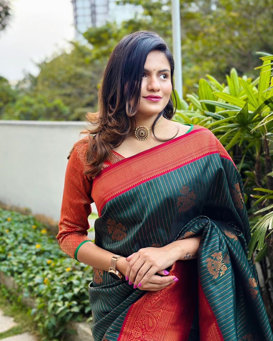 Designer soft silk saree for festive occasions
