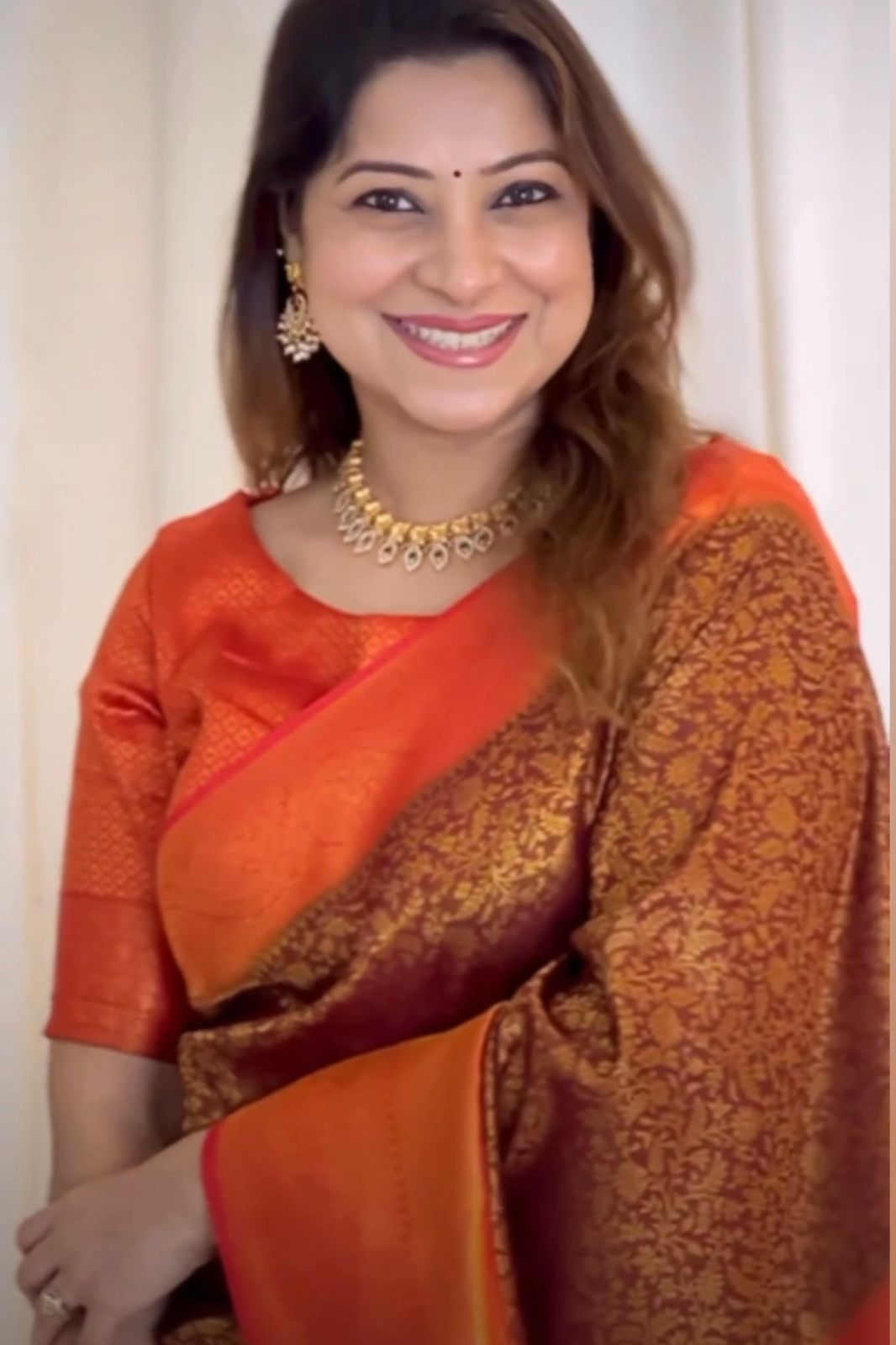 Banarasi Soft Silk Saree with Gold Zari – Shade 1