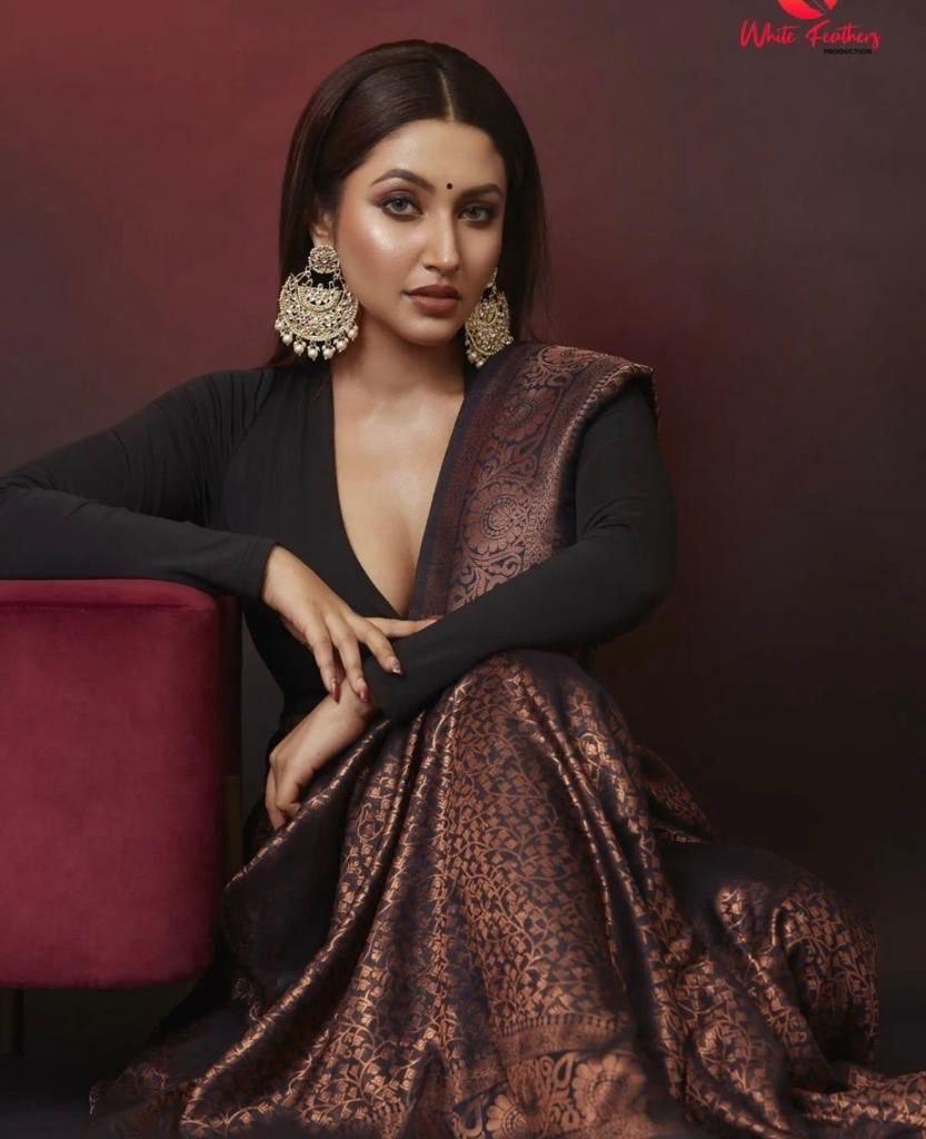 Banarasi Soft Silk Saree Shade 1 with Copper Zari Weaving and Elegant Pallu