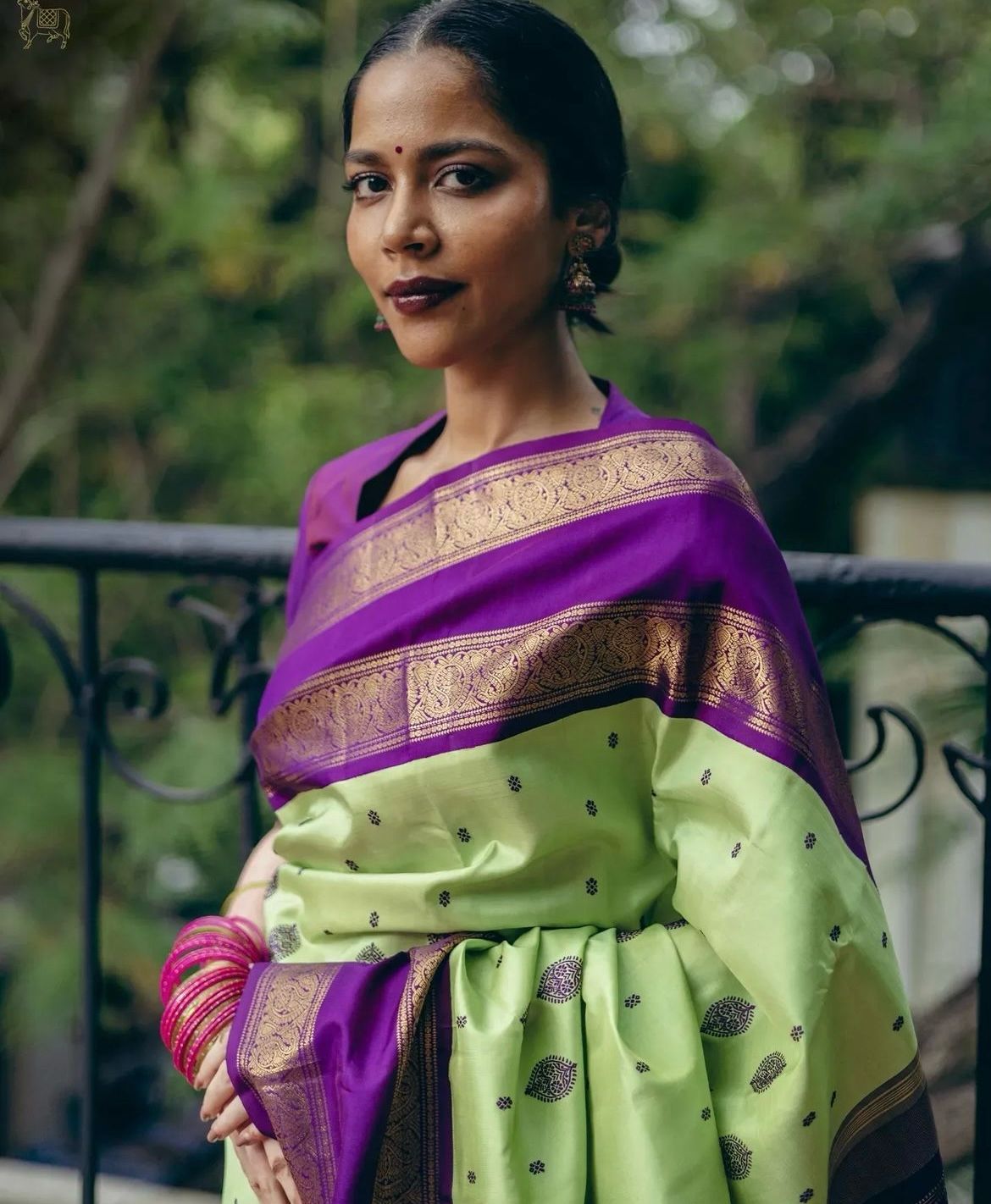 Designer Banarasi saree with intricate gold zari work