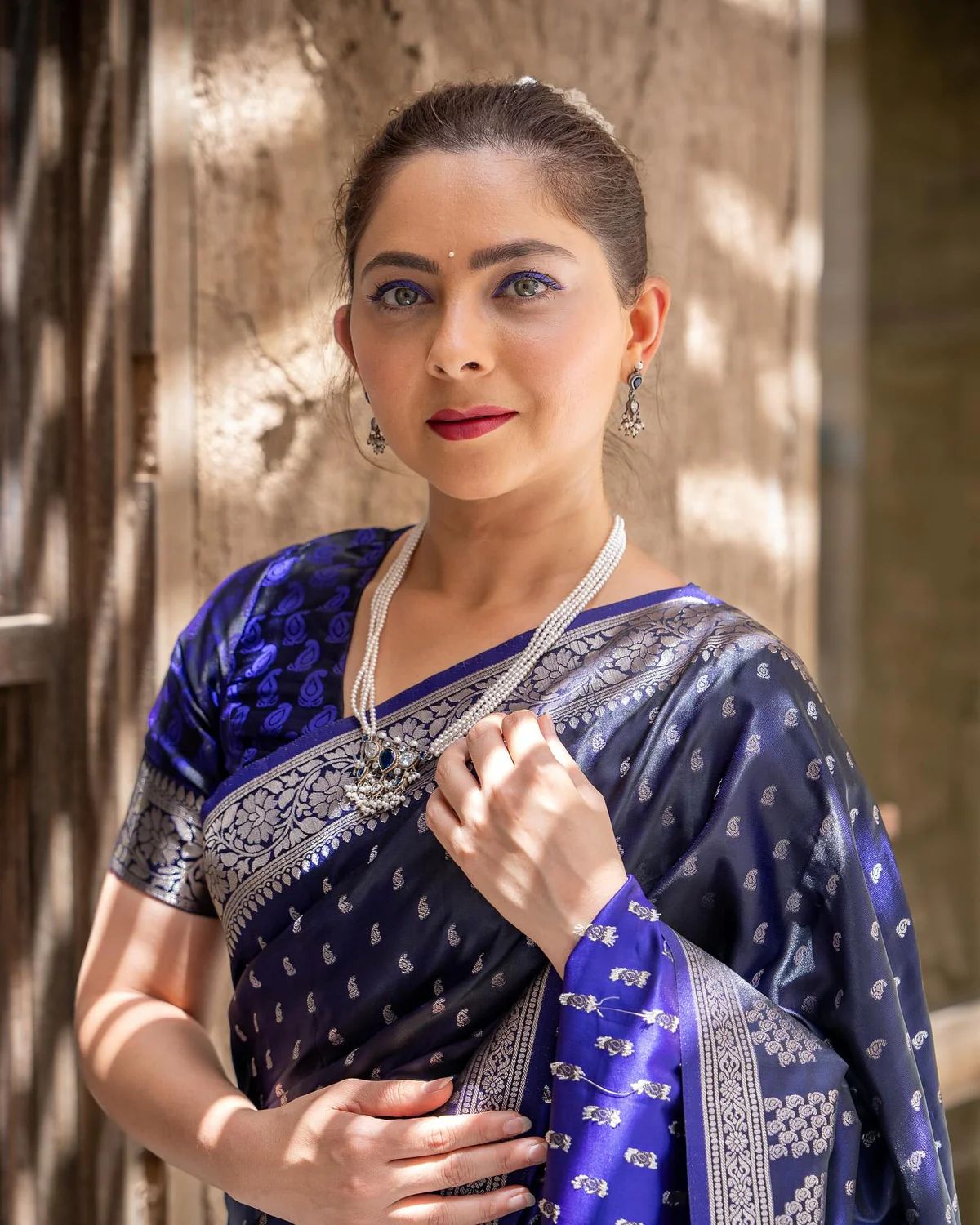 Royal Banarasi silk saree with gold zari