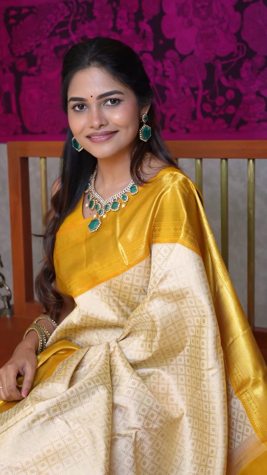 Golden Elegance Banarasi Soft Silk Saree with Rich Zari