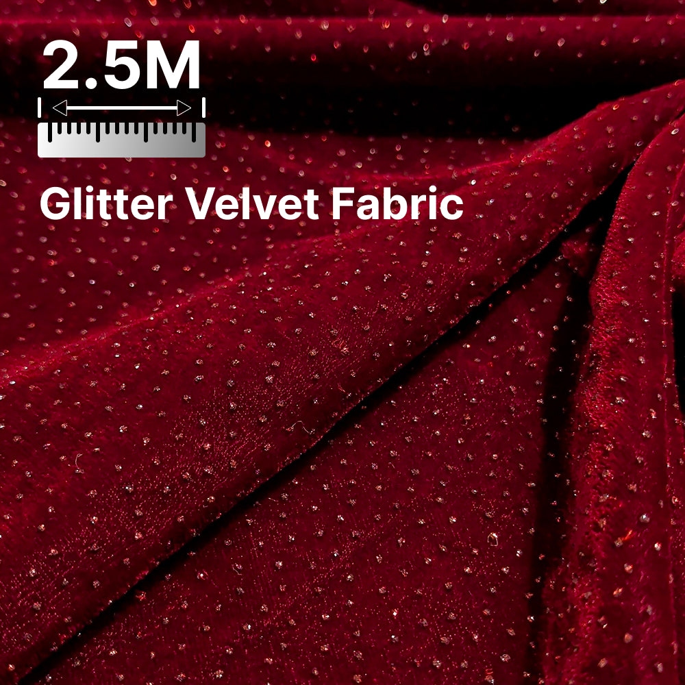 Premium Sparkle Velvet Fabric for Blouse, Lehenga, Gown & Party Wear | 44 Inch Width | 200–220 GSM | Multiple Colors Available